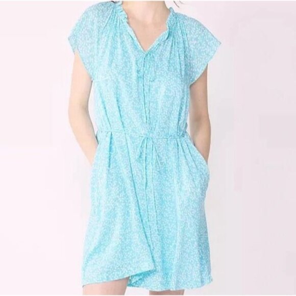 Draper James Floral Boho Dress Flutter Sleeve Tie Waist Pockets Medium Light - Picture 1 of 14